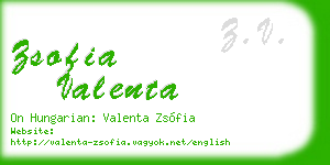 zsofia valenta business card
